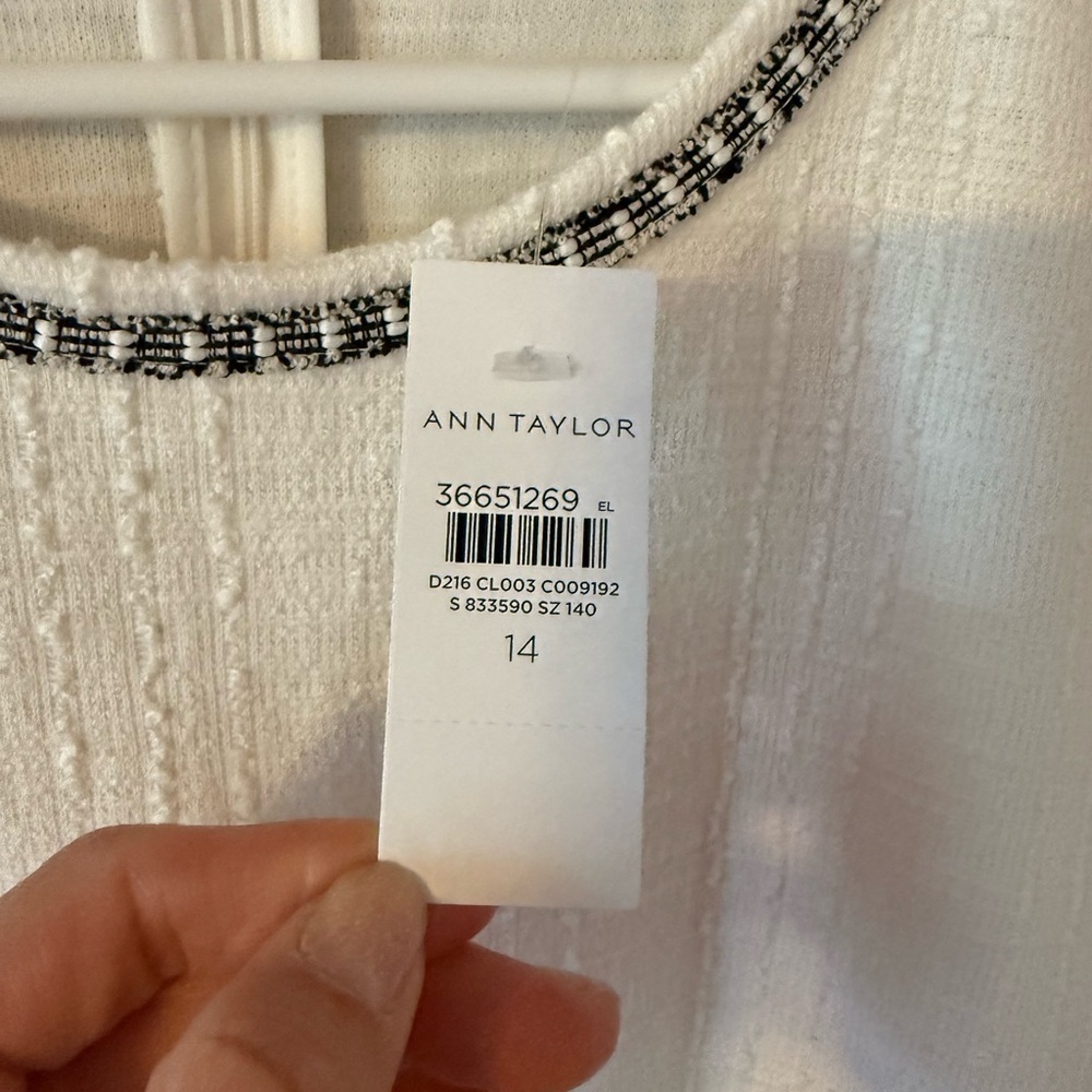 Ann Taylor boucle shift dress white size 14 nwt - Picture 6 of 7